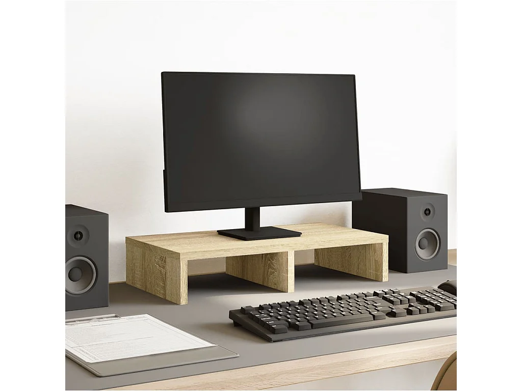 Support de moniteur chêne sonoma 50x27x10 cm bois d'ingénierie