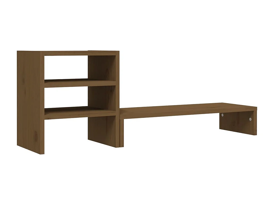Soporte para monitor Marrón miel 81x20x30 cm Madera maciza de pino