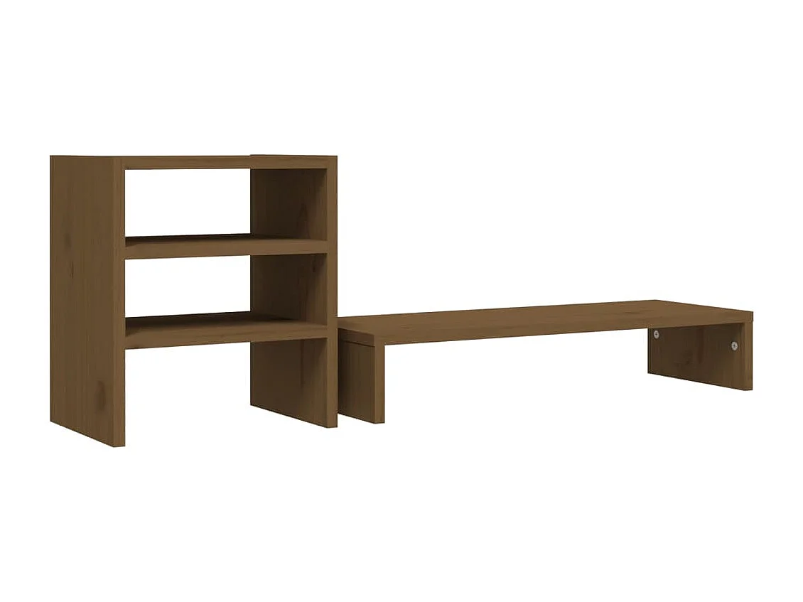 Soporte para monitor Marrón miel 81x20x30 cm Madera maciza de pino