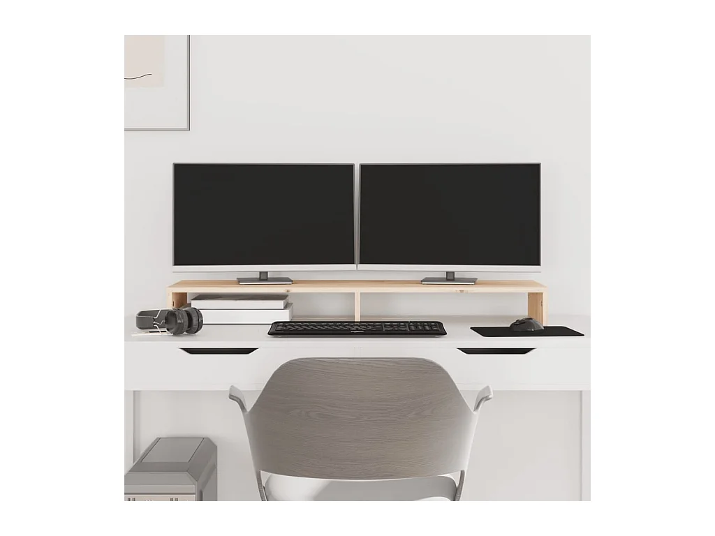 Support pour moniteur 100x27x10 cm Bois de pin solide