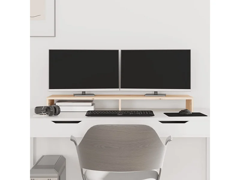 Supporto per monitor 100x27x10 cm Legno di pino massiccio