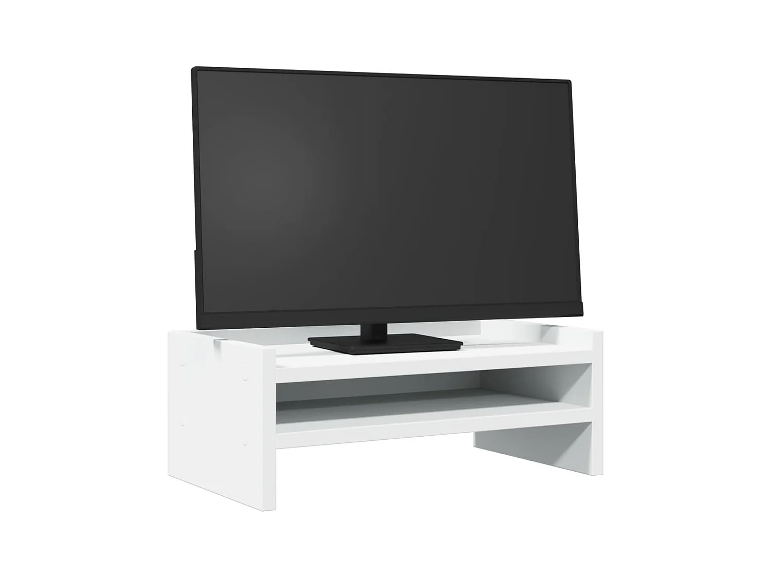 Support de moniteur blanc 42x24x16 cm bois d'ingénierie