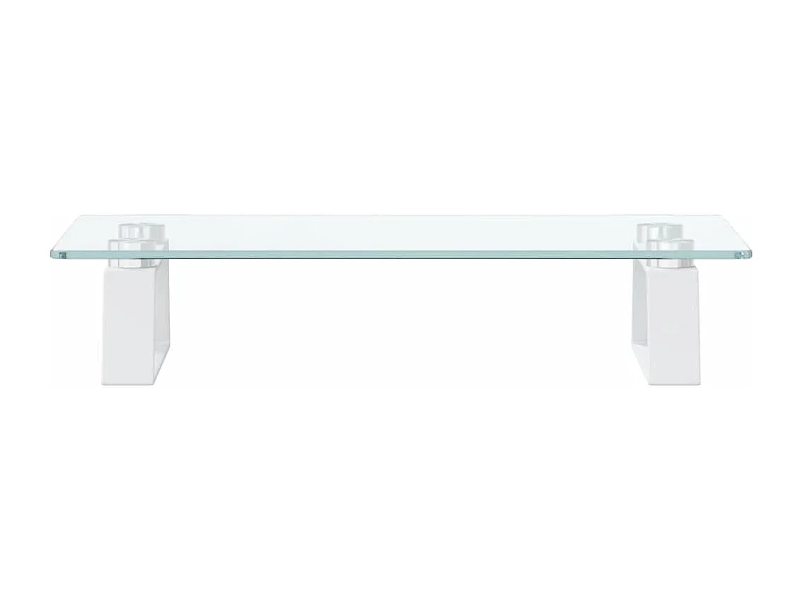 Soporte para monitor blanco 40x20x8 cm vidrio templado y metal