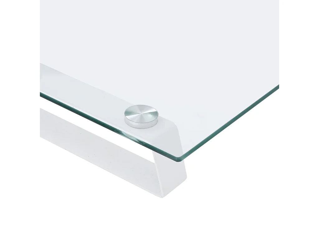 Soporte para monitor blanco 40x20x8 cm vidrio templado y metal