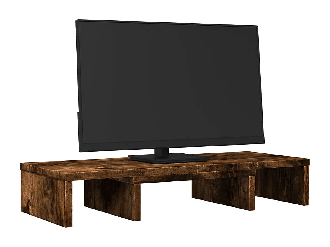 Verstellbarer Monitorständer aus geräuchertem Eichenholz