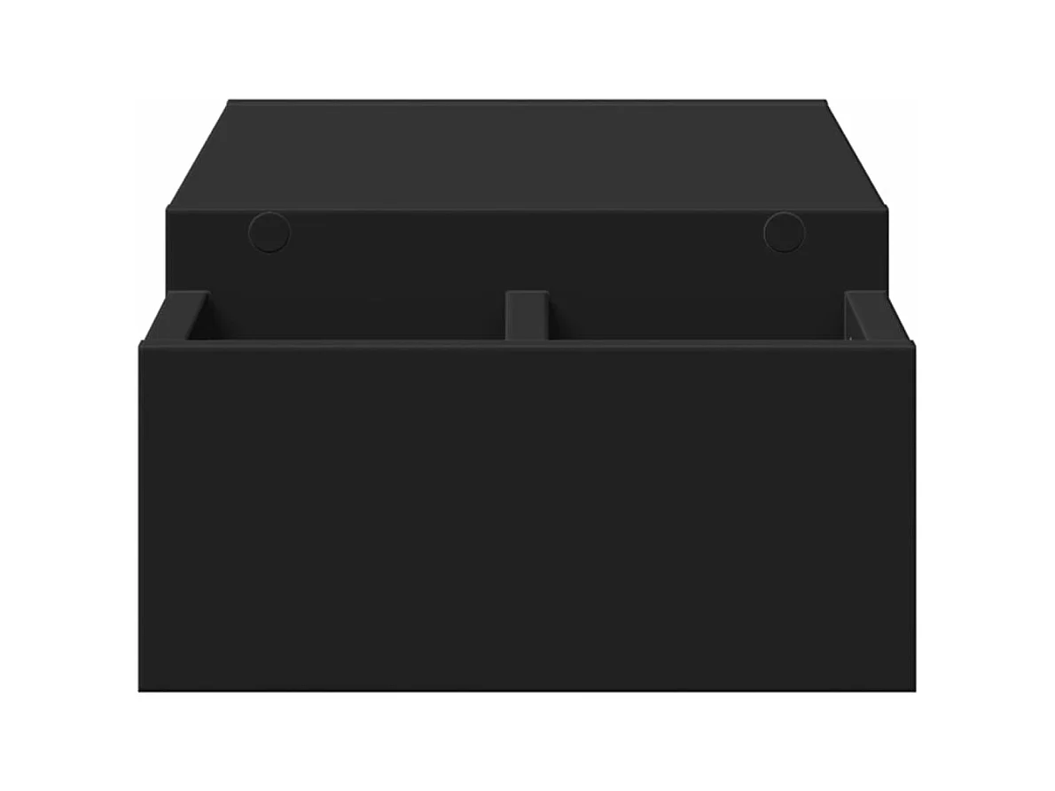 Support de moniteur avec rangement noir bois d'ingénierie