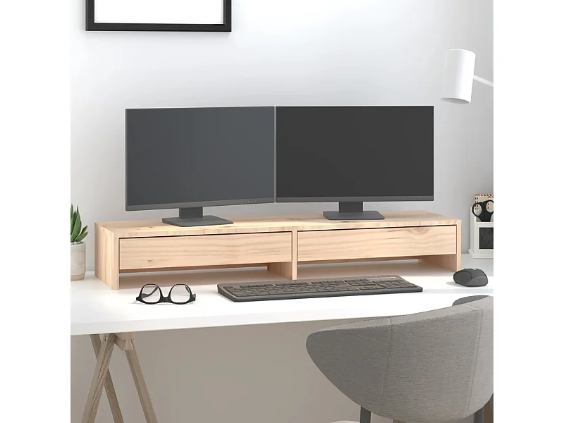 Supporto per monitor 100x27x15 cm Legno di pino massiccio