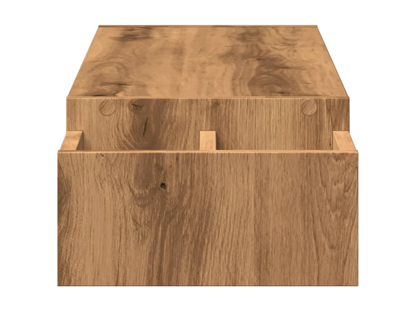 Support de moniteur avec rangement chêne artisanal 100x27x15 cm