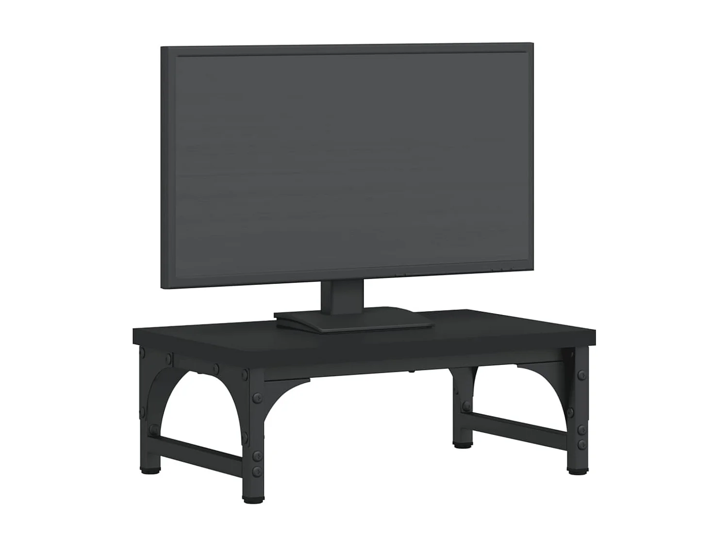Support de moniteur noir 37x23x14 cm bois d'ingénierie