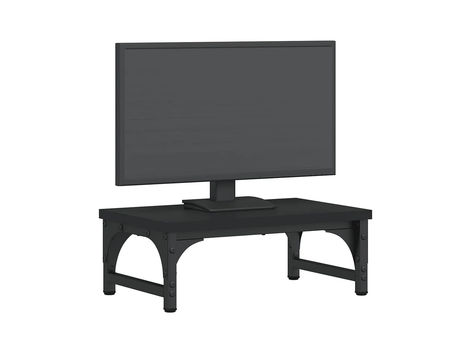 Support de moniteur noir 37x23x14 cm bois d'ingénierie