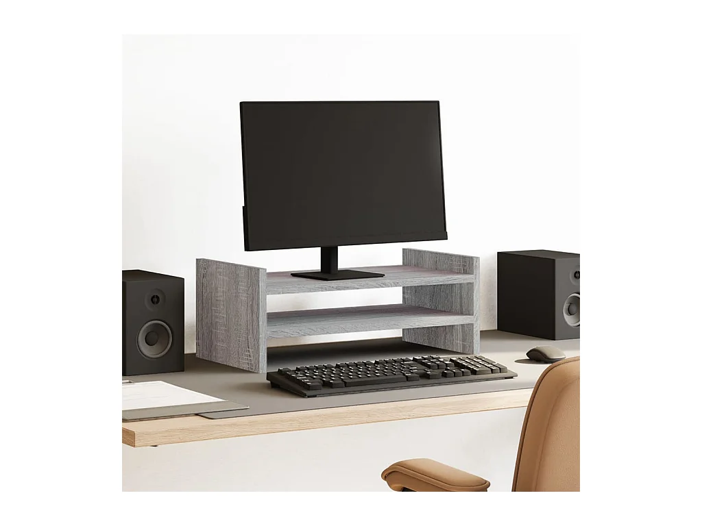 Supporto per monitor Sonoma grigio 50x27x20 cm in derivati del legno