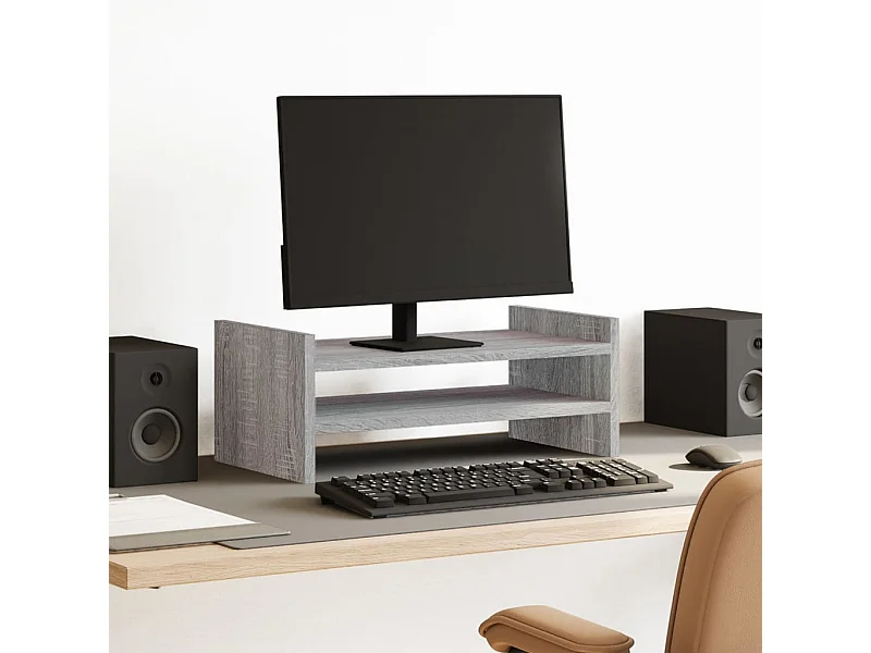 Support de moniteur sonoma gris 50x27x20 cm bois d'ingénierie