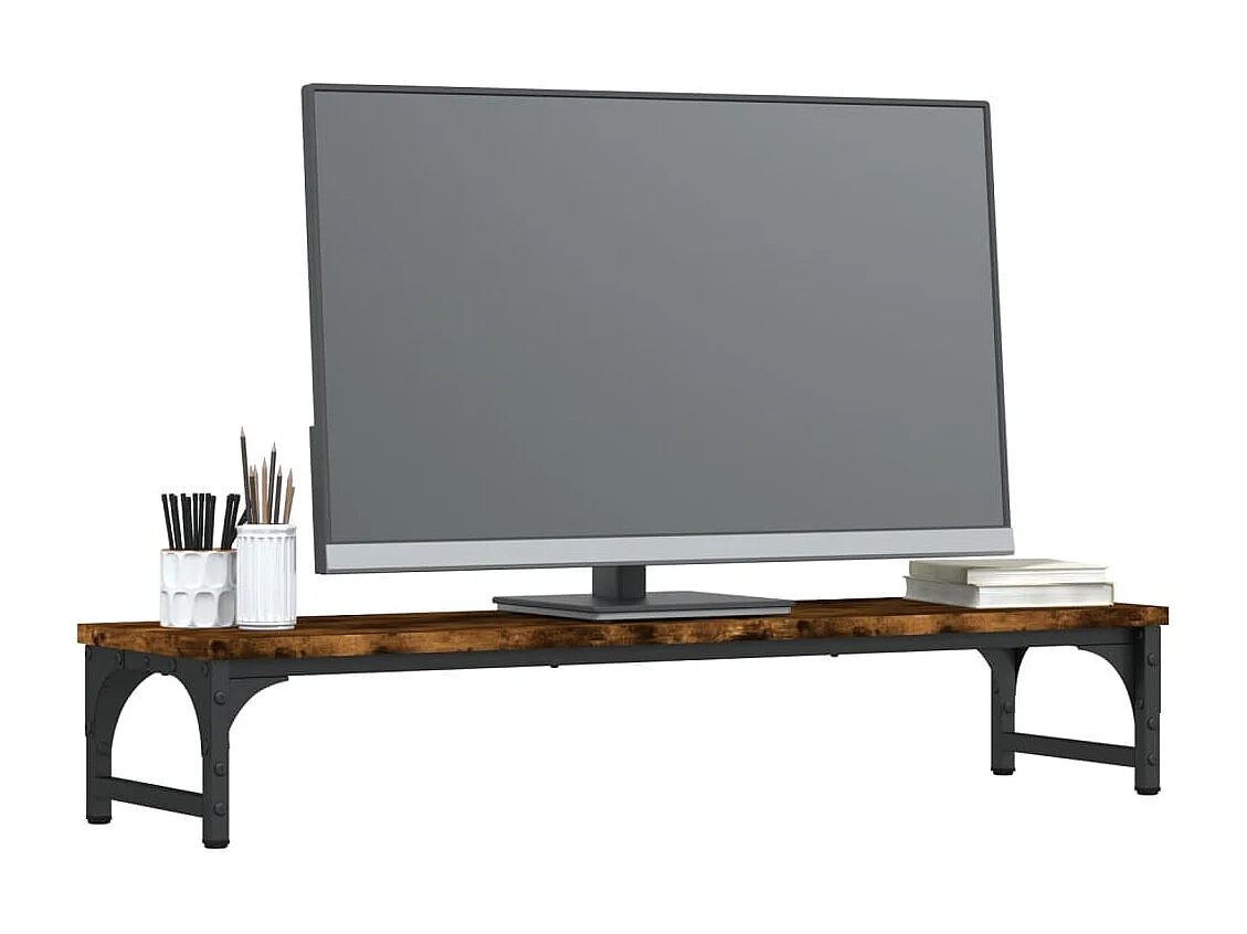 Support de moniteur chêne fumé 85x23x15,5 cm bois d'ingénierie