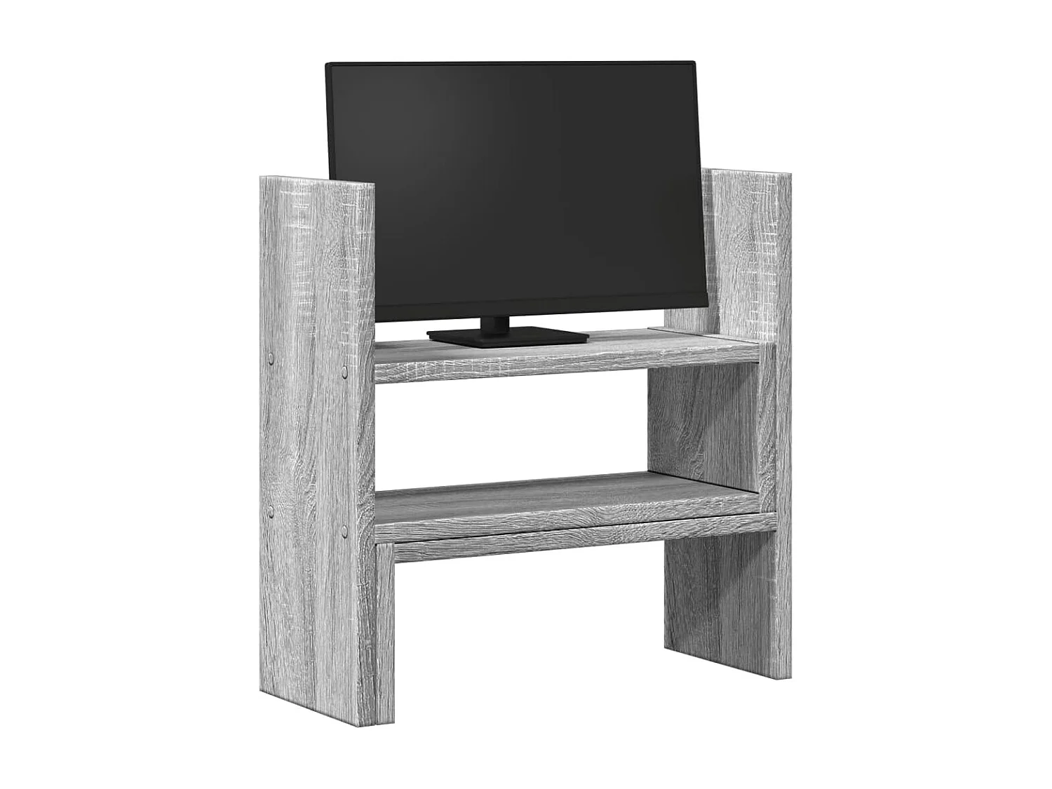 Verstellbarer Schreibtisch-Organizer aus Holzwerkstoff in Sonoma-Grau