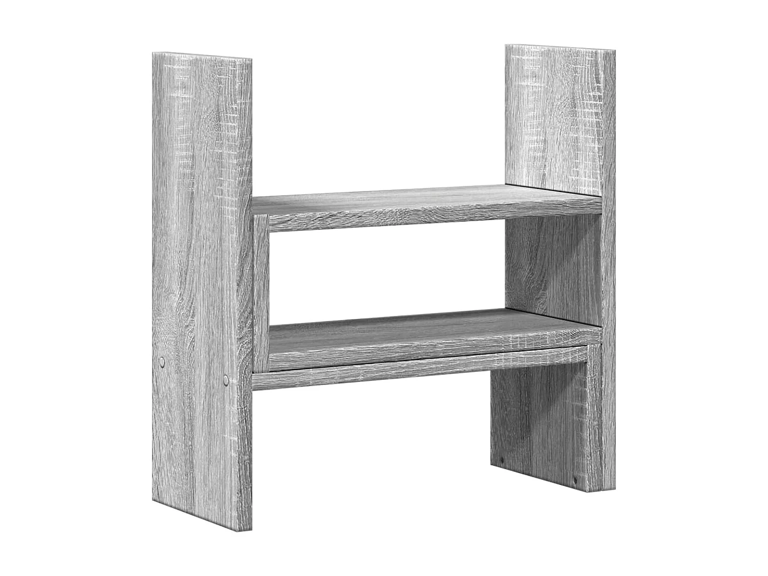 Verstellbarer Schreibtisch-Organizer aus Holzwerkstoff in Sonoma-Grau