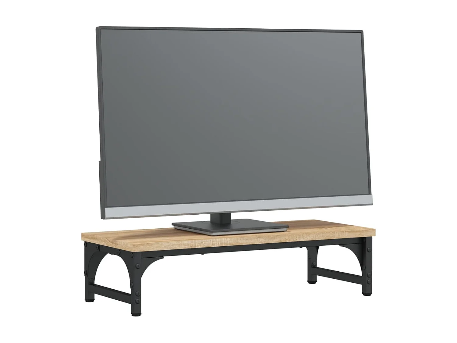 Soporte para monitor roble Sonoma 55x23x14 cm madera contrachapada