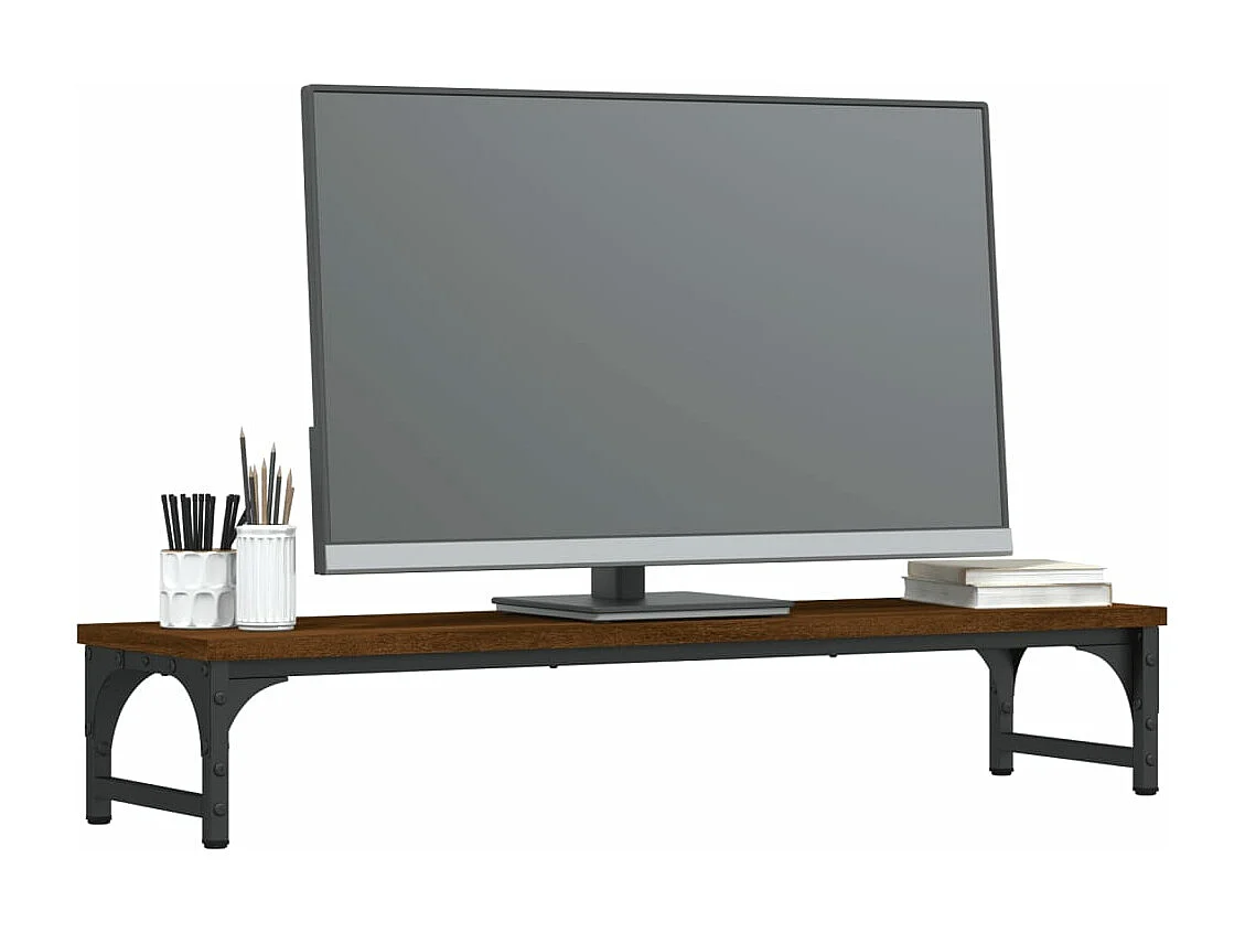 Support de moniteur chêne marron 85x23x15,5cm bois d'ingénierie
