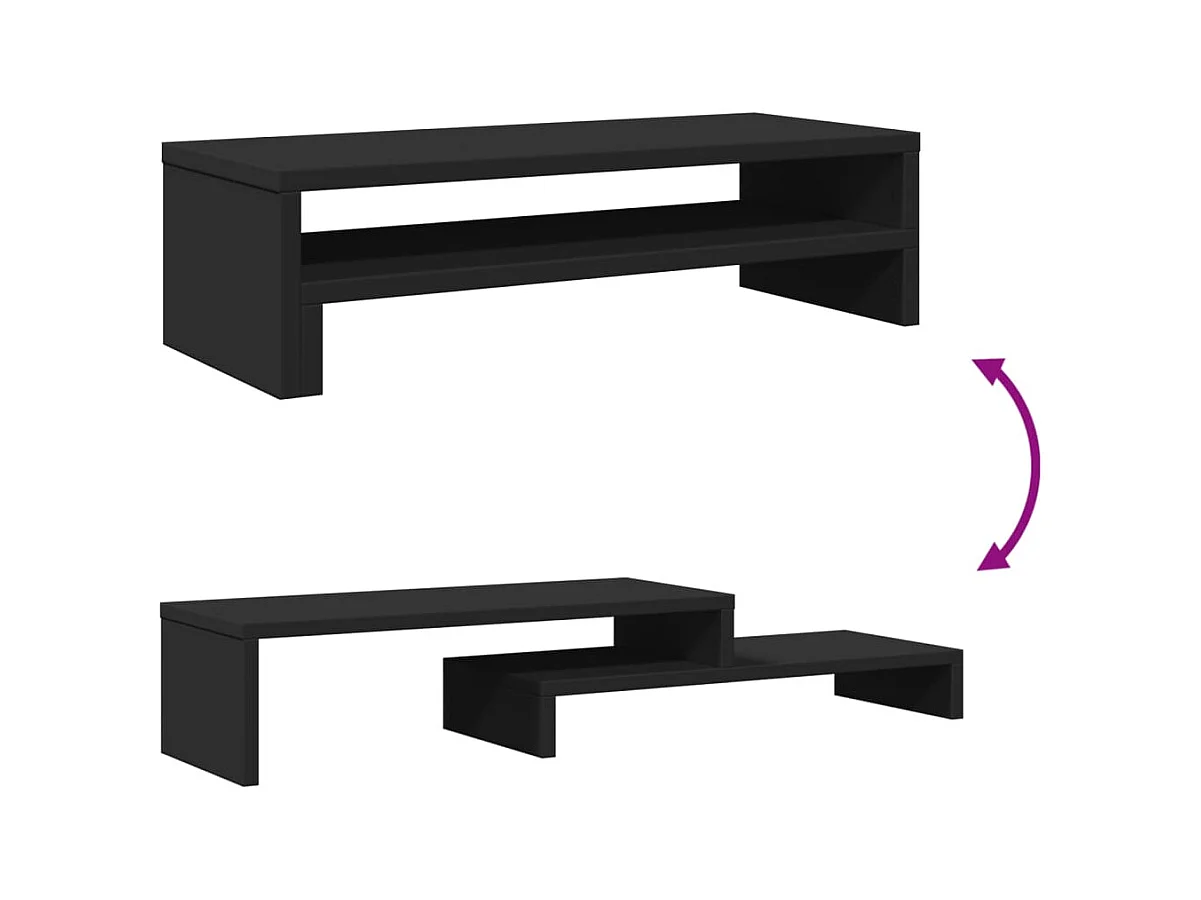 Support de moniteur noir 54x22x15 cm bois d'ingénierie