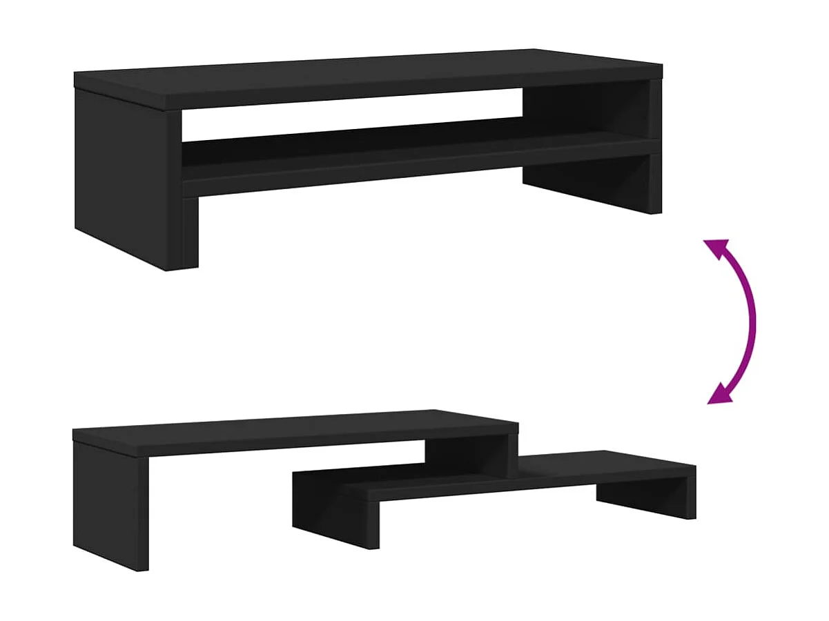 Support de moniteur noir 54x22x15 cm bois d'ingénierie