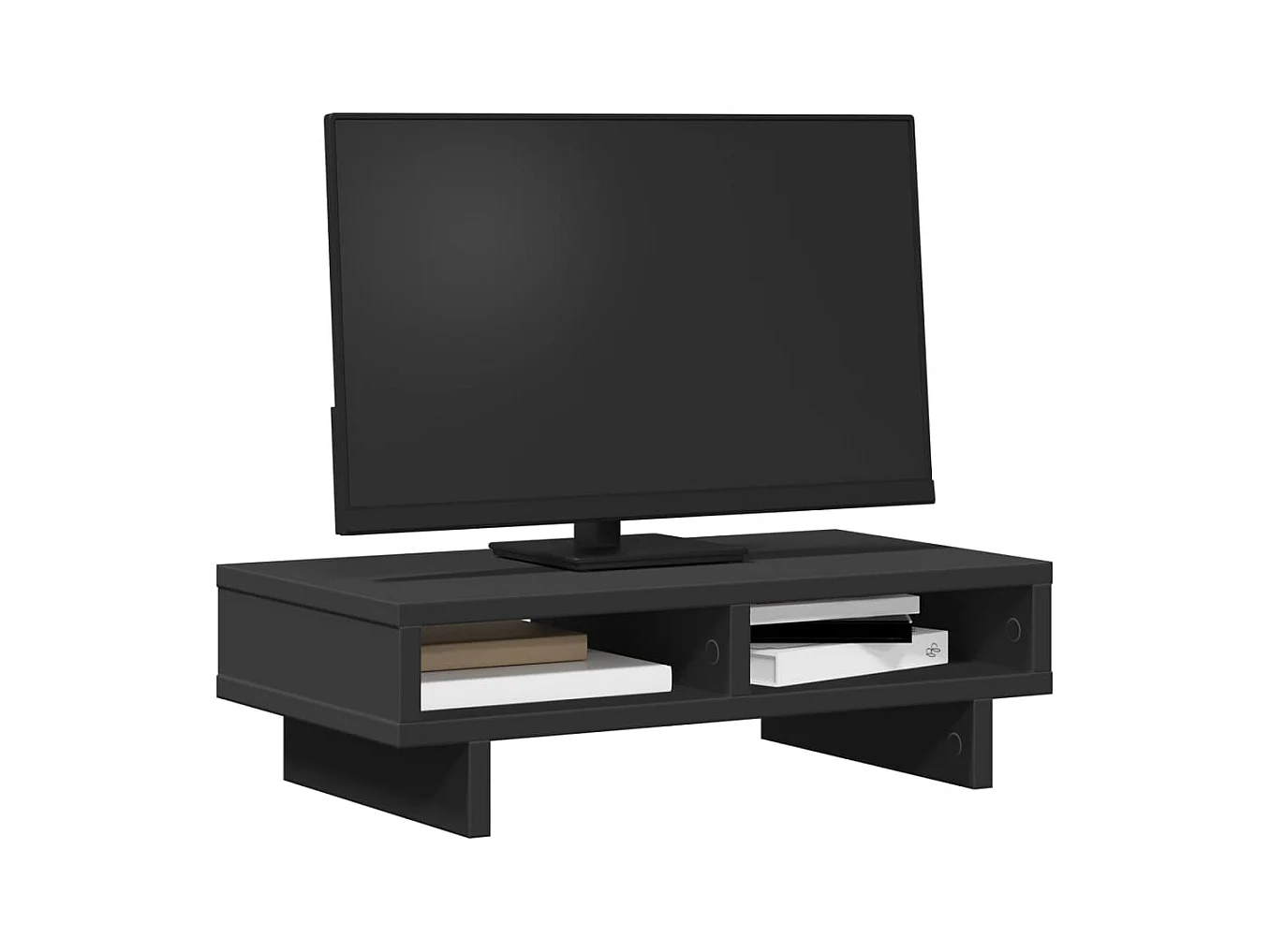 Support de moniteur noir 50x27x15 cm bois d'ingénierie