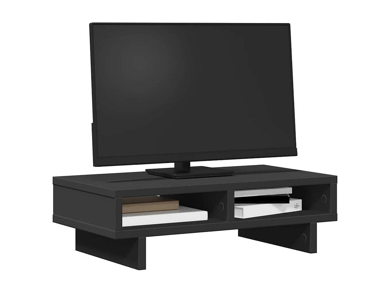 Support de moniteur noir 50x27x15 cm bois d'ingénierie