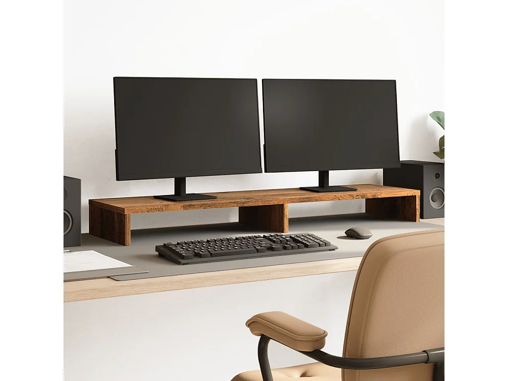 Supporto per monitor in legno vecchio 100x27x10 cm in derivati del legno