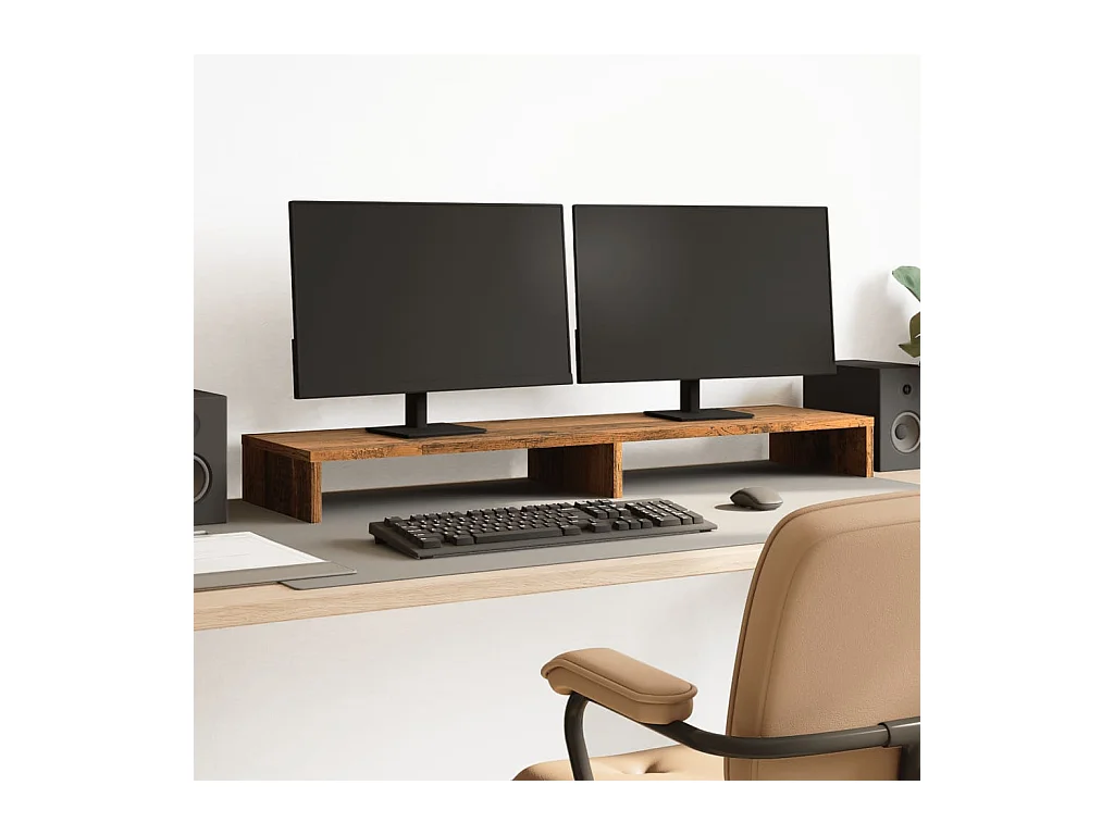Supporto per monitor in legno vecchio 100x27x10 cm in derivati del legno