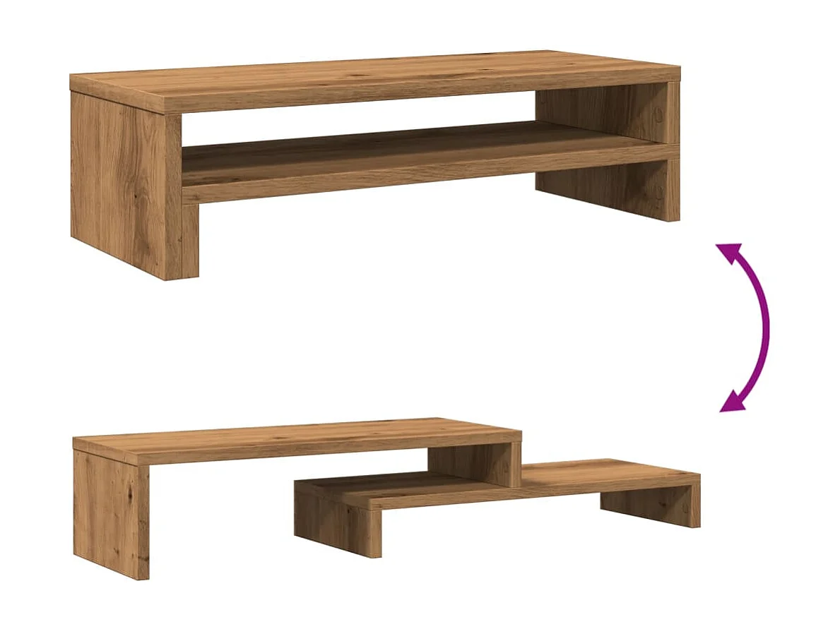 Soporte para monitor artesanal de roble 54x22x15 cm madera contrachapada