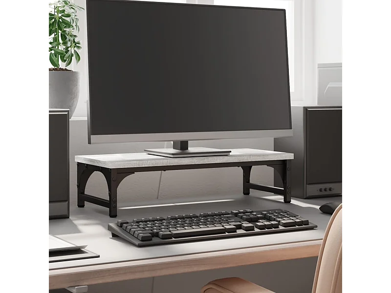 Suporte para monitor cinza Sonoma 55x23x14 cm madeira projetada