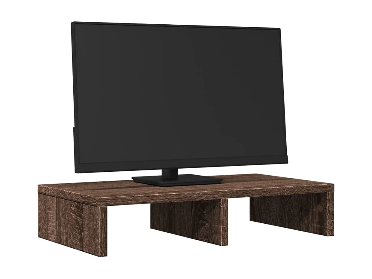 Monitorständer aus brauner Eiche, 50 x 27 x 10 cm, Holzwerkstoff