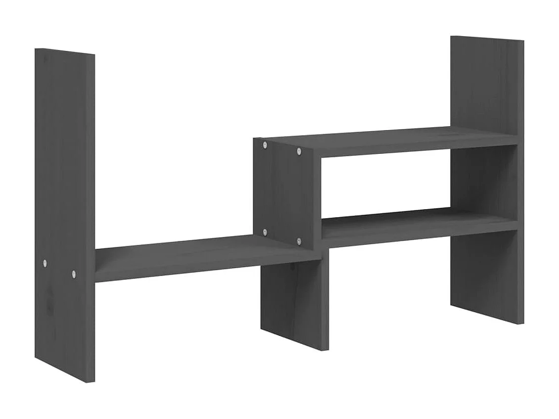 Support pour moniteur Gris (39-72)x17x43 cm Bois de pin solide