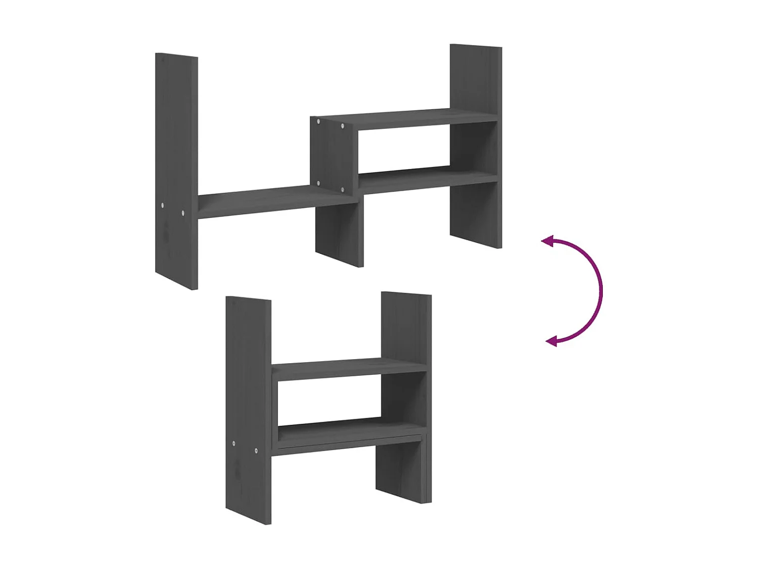 Support pour moniteur Gris (39-72)x17x43 cm Bois de pin solide