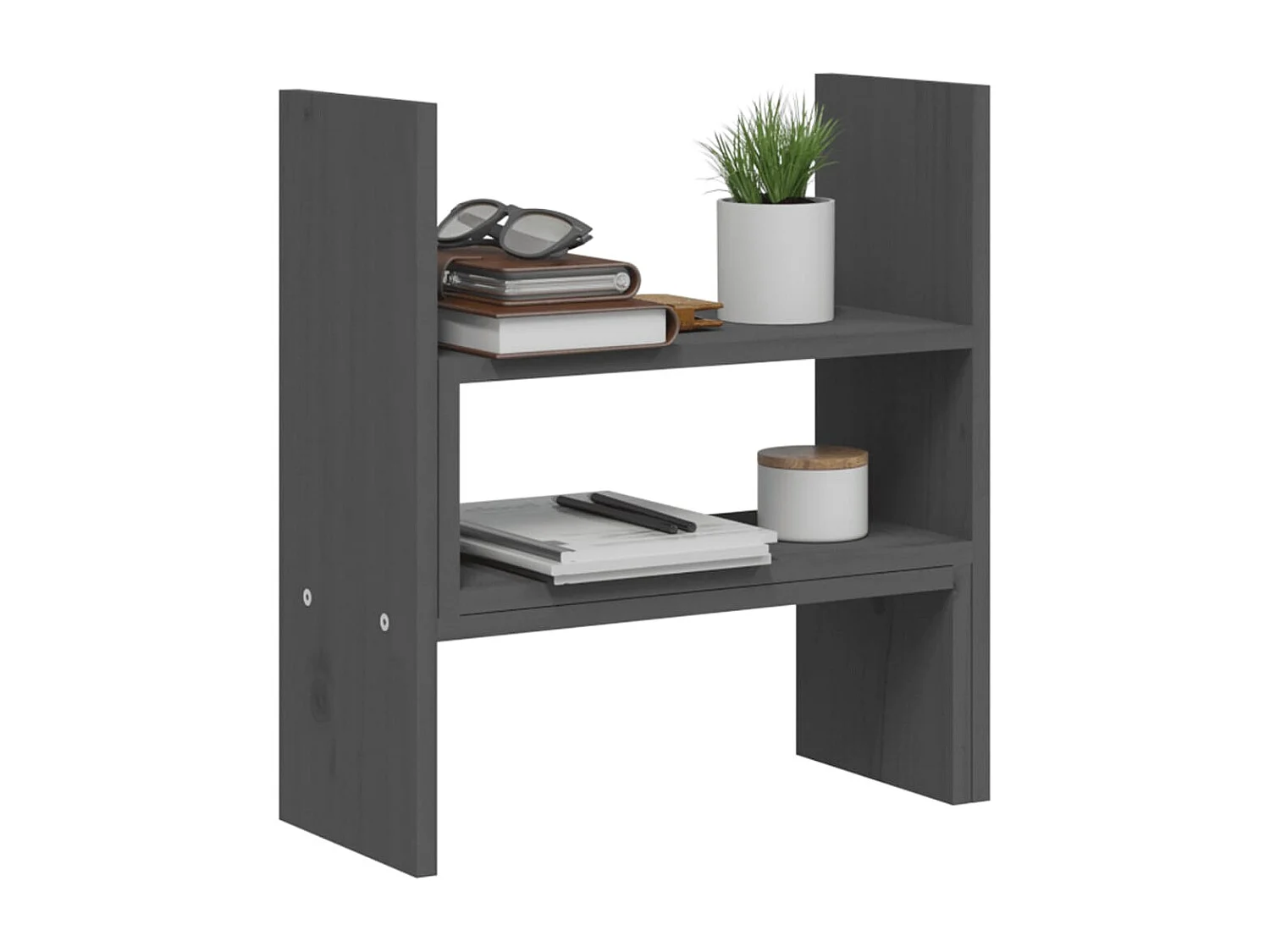 Support pour moniteur Gris (39-72)x17x43 cm Bois de pin solide