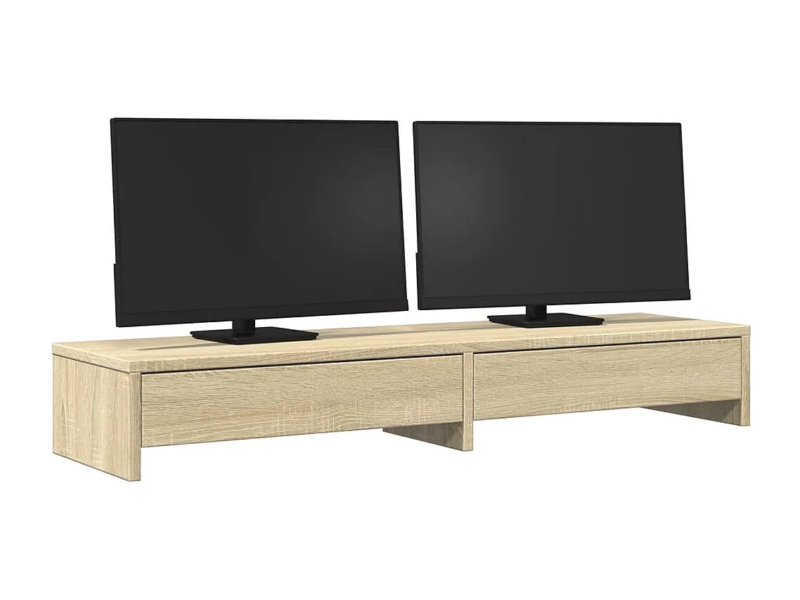 Supporto per monitor con cassetti in MDF rovere Sonoma