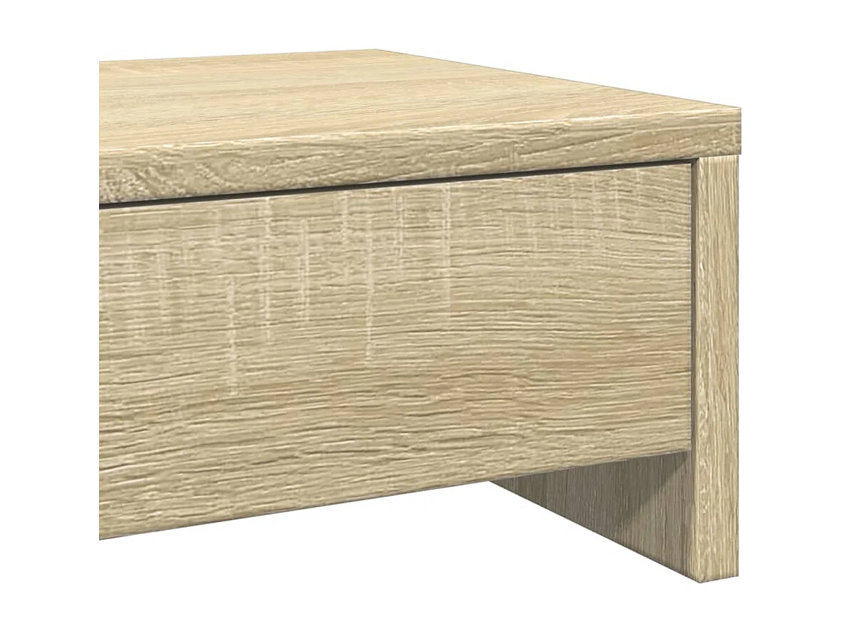 Monitorständer mit Schubladen, Sonoma-Eiche, Holzwerkstoff