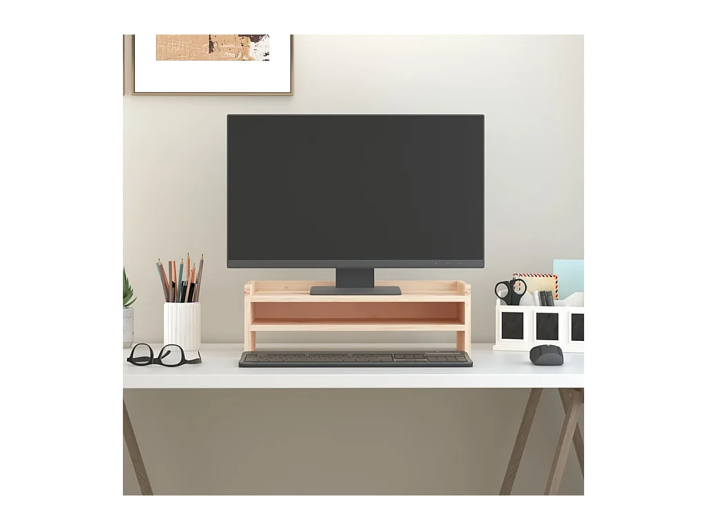 Supporto per monitor 50x24x16 cm Legno di pino massiccio