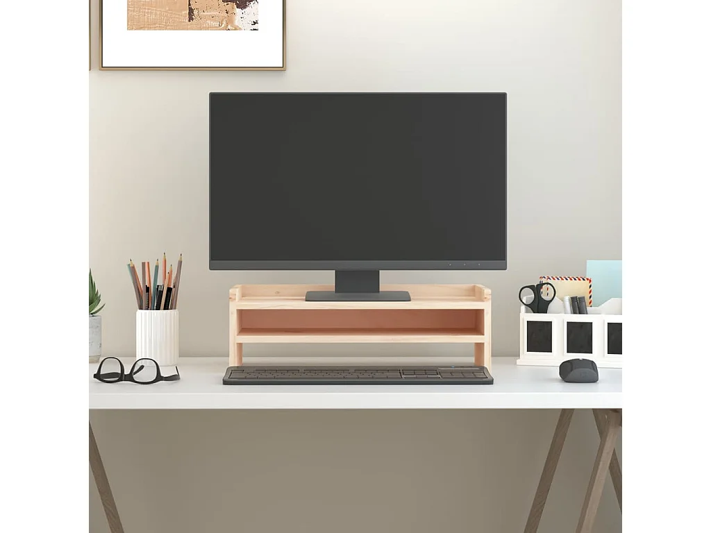 Suporte para monitor 50x24x16 cm Madeira maciça de pinho