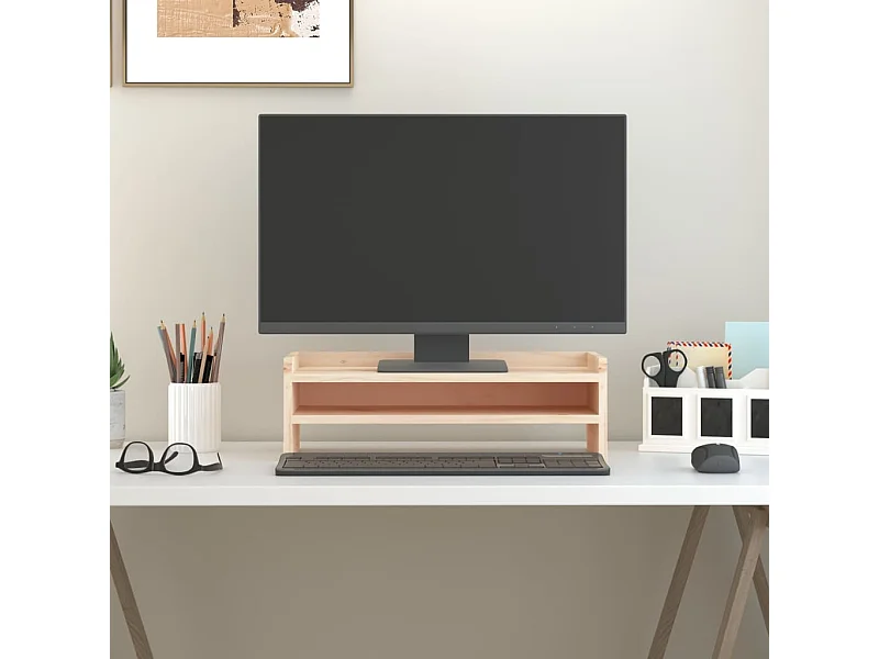 Support pour moniteur 50x24x16 cm Bois de pin solide