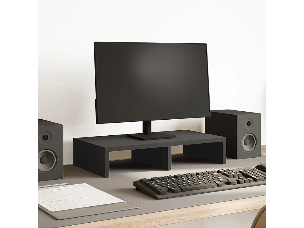 Suporte para monitor preto 50x27x10 cm madeira projetada