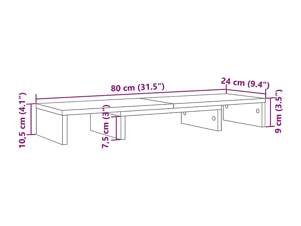 Verstellbarer Monitorständer aus Sonoma-Eiche
