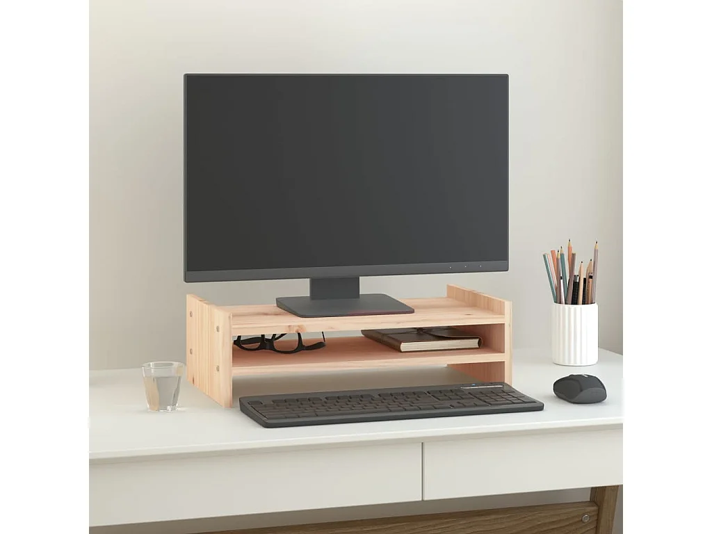 Support pour moniteur 50x27x15 cm Bois de pin solide
