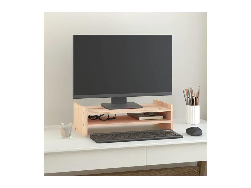 Supporto per monitor 50x27x15 cm Legno di pino massiccio