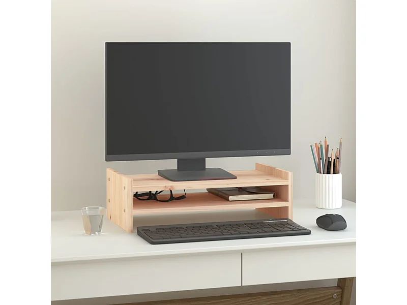 Supporto per monitor 50x27x15 cm Legno di pino massiccio