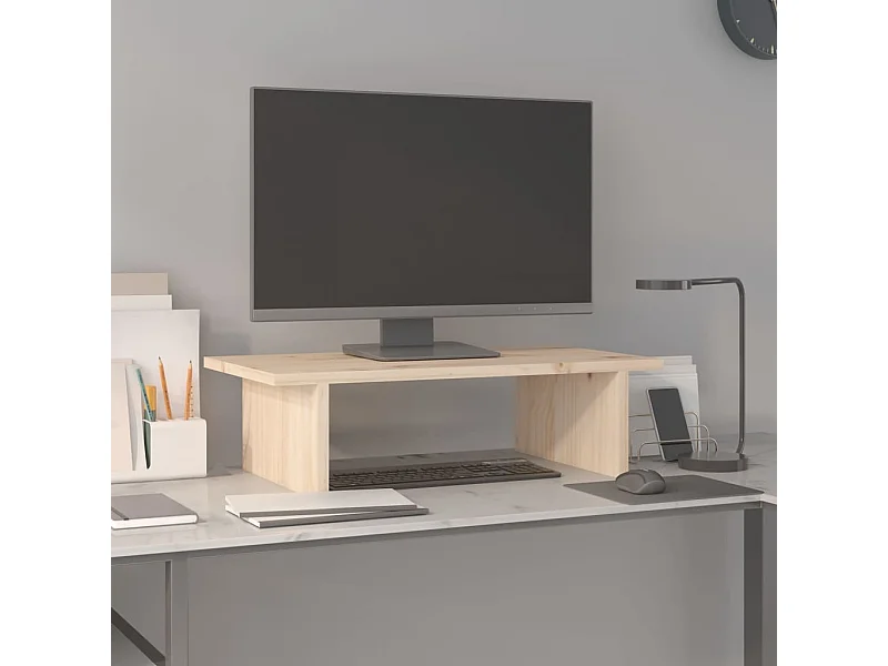 Supporto per monitor 50x27x15 cm Legno di pino massiccio