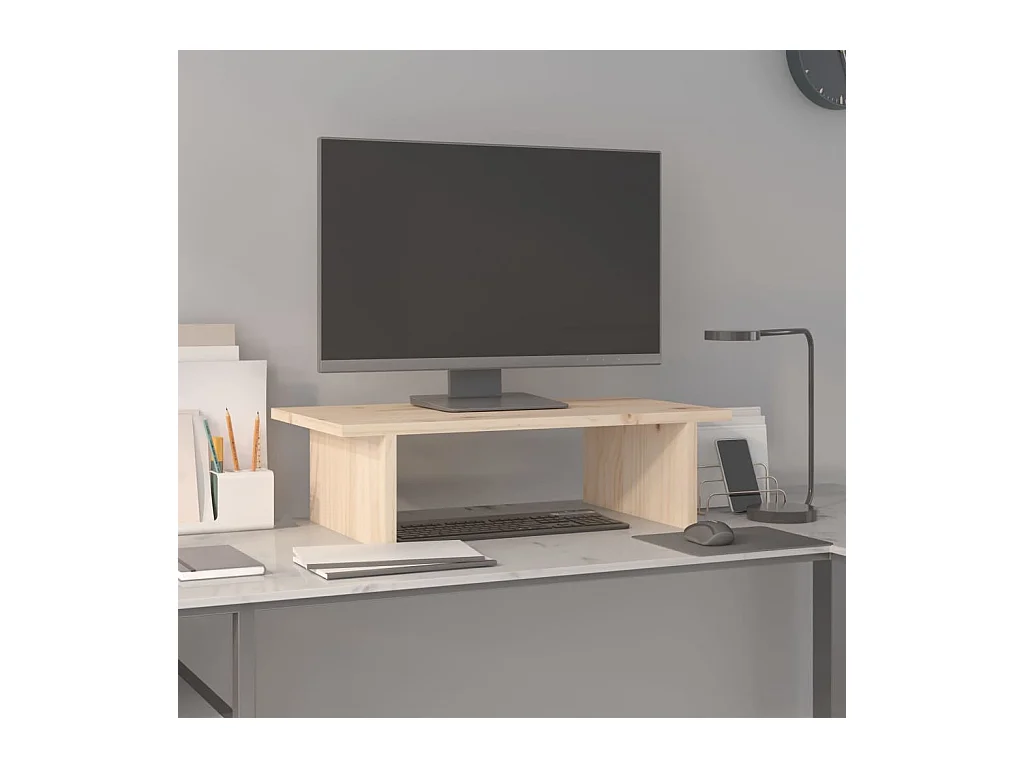 Suporte para monitor 50x27x15 cm Madeira maciça de pinho