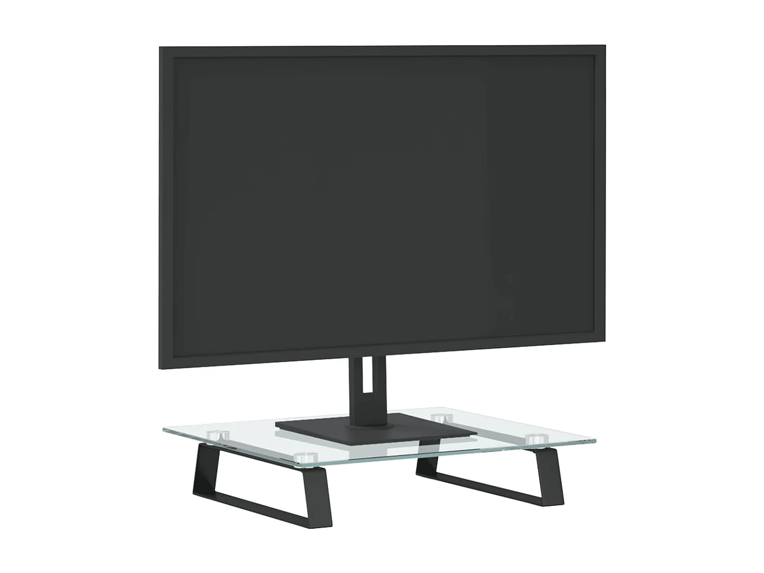 Supporto per monitor nero 40x35x8 cm in vetro temperato e metallo