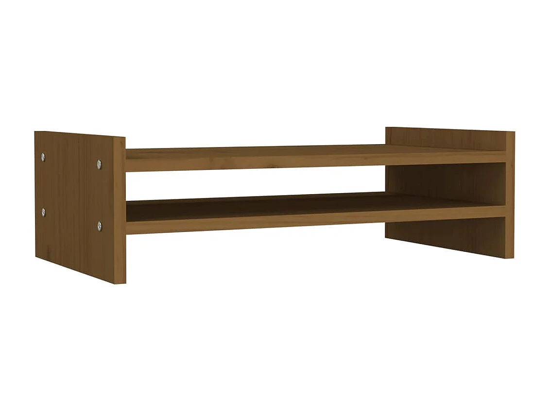 Supporto per monitor Marrone miele 50x27x15 cm Legno di pino massiccio
