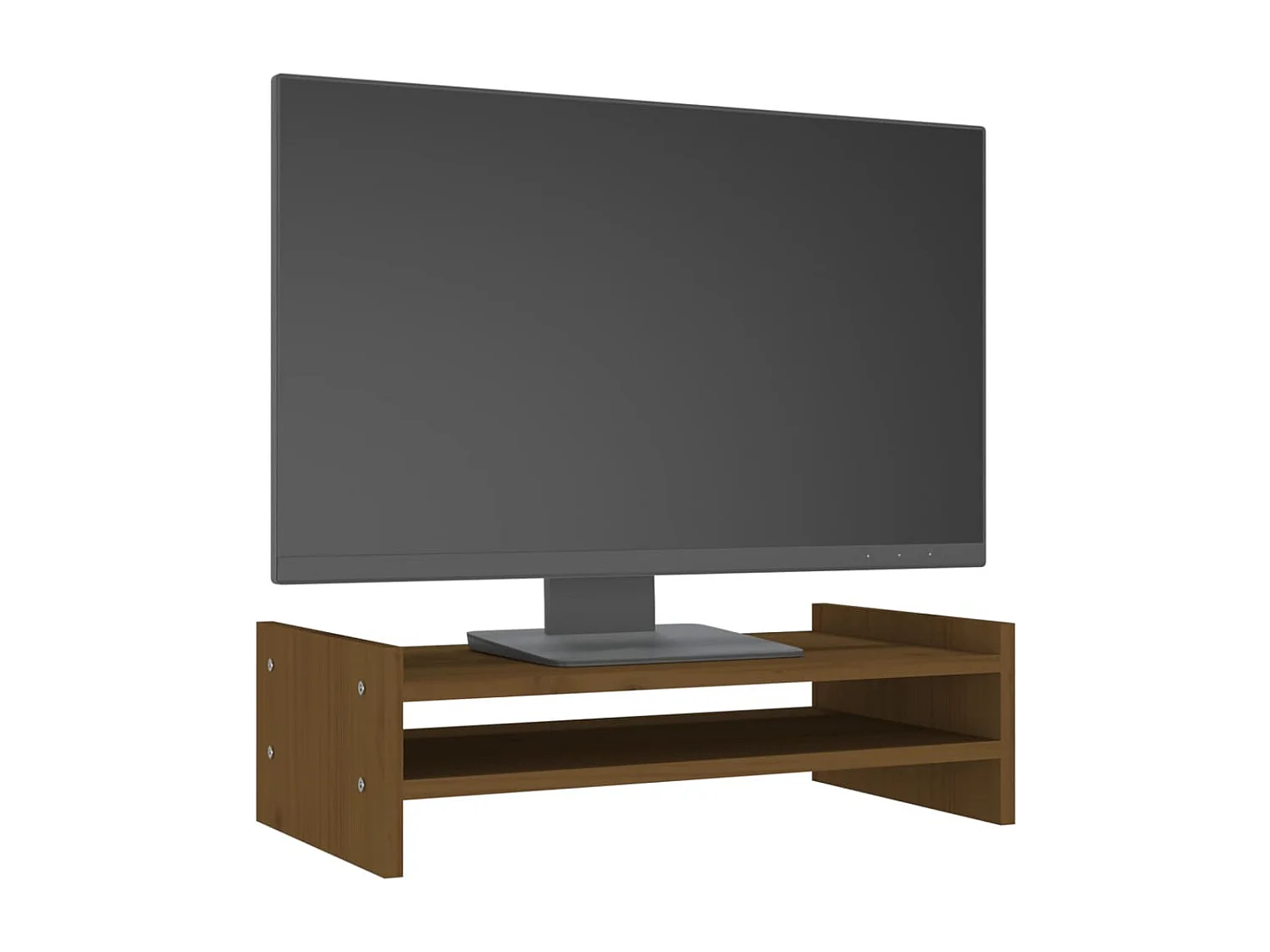 Supporto per monitor Marrone miele 50x27x15 cm Legno di pino massiccio