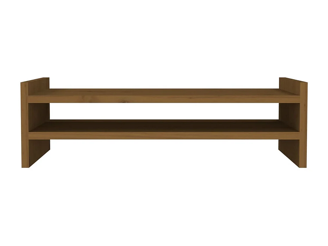Supporto per monitor Marrone miele 50x27x15 cm Legno di pino massiccio