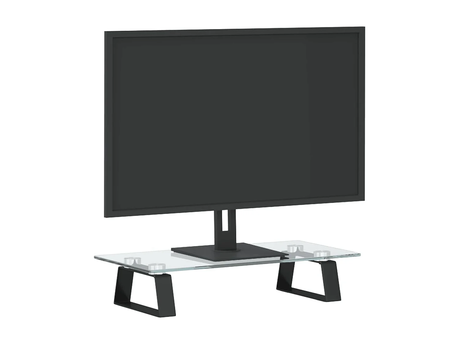 Supporto per monitor nero 40x20x8 cm in vetro temperato e metallo